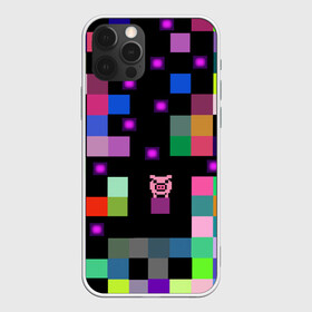 Чехол для iPhone 12 Pro Max с принтом Arcade Pig в Курске, Силикон |  | аркада | аркадная игра | мозайка из пикселей | разноцветные квадраты | свинка | свинья на кубе | цифровые кубики
