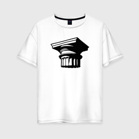 Женская футболка хлопок Oversize с принтом Рисунок капители в Курске, 100% хлопок | свободный крой, круглый ворот, спущенный рукав, длина до линии бедер
 | архитектура | графика | деталь | капитель | рисунок | чб