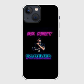 Чехол для iPhone 13 mini с принтом 50 Cent в Курске,  |  | исполнитель | музыкант | розовый | рэпер | сине фиолетово неоновый | черный