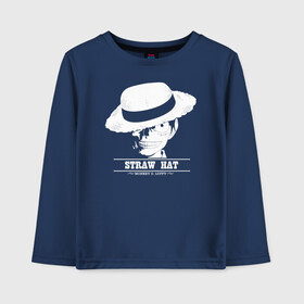 Детский лонгслив хлопок с принтом STRAW HAT Monkey D. Luffy One Piece в Курске, 100% хлопок | круглый вырез горловины, полуприлегающий силуэт, длина до линии бедер | anime | manga | monkey d. luffy | one piece | аниме | большой куш | ван пис | вон пис | капитан | король пиратов | луси | луфи | луффи | луффи но уми | луффи таро | манга | манки д. луффи | мугивара | пират | пятый император