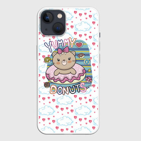 Чехол для iPhone 13 с принтом Мишка в пончике в Курске,  |  | девочка | медведь | медвежонок | мишка | пончик | сладости
