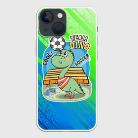 Чехол для iPhone 13 mini с принтом Динозаврик футболист в Курске,  |  | soccer | дино | динозавр | динозаврик | мячик | футбол