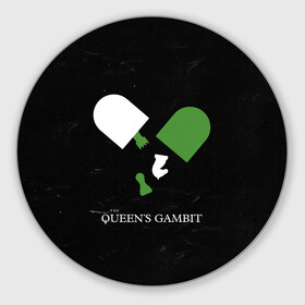Коврик для мышки круглый с принтом Qweens gambit в Курске, резина и полиэстер | круглая форма, изображение наносится на всю лицевую часть | chess | serial | the queens gambit | аня тейлор джой | сериал | сериалы | ход королевы | шахматы | элизабет хармон