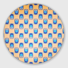 Коврик для мышки круглый с принтом Сгущенка паттерн в Курске, резина и полиэстер | круглая форма, изображение наносится на всю лицевую часть | Тематика изображения на принте: pop art | десерт | еда | паттерн | поп арт | сгущенка | сладкое
