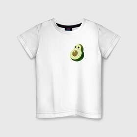 Детская футболка хлопок с принтом Няшный авокадо в Курске, 100% хлопок | круглый вырез горловины, полуприлегающий силуэт, длина до линии бедер | avocado | cartoon | cute | fruits | kawaii | авокадо | каваи | мило | фрукты
