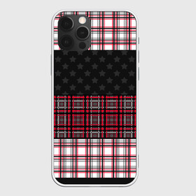 Чехол для iPhone 12 Pro Max с принтом Комбинированный красно-серый  в Курске, Силикон |  | Тематика изображения на принте: клетка | комбинированный | красный и черный | креативный | плед | полосы | узор в клетку | шотландка