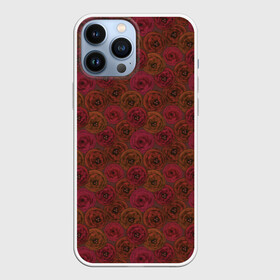 Чехол для iPhone 13 Pro Max с принтом Цветочный коричневый ретро в Курске,  |  | абстрактный | в горошек | коричневый | модный | ретро | цветочный узор | цветы