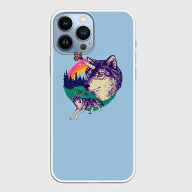 Чехол для iPhone 13 Pro Max с принтом Волк единорог в Курске,  |  | unicorn | бабочка | волки | деревья | детская | единорог | лес | радуга