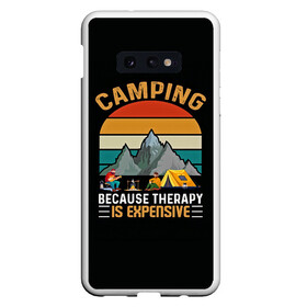 Чехол для Samsung S10E с принтом Camping в Курске, Силикон | Область печати: задняя сторона чехла, без боковых панелей | Тематика изображения на принте: camp | camping | retro | travel | винтаж | интроверт | кемпинг | отдых | отпуск | приключение | ретро | социопат | туризм | турист | туристические | юмор