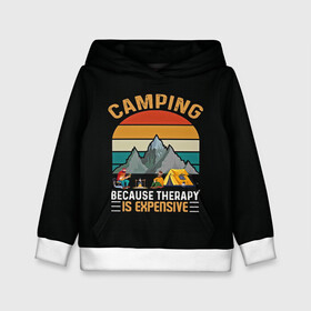 Детская толстовка 3D с принтом Camping в Курске, 100% полиэстер | двухслойный капюшон со шнурком для регулировки, мягкие манжеты на рукавах и по низу толстовки, спереди карман-кенгуру с мягким внутренним слоем | Тематика изображения на принте: camp | camping | retro | travel | винтаж | интроверт | кемпинг | отдых | отпуск | приключение | ретро | социопат | туризм | турист | туристические | юмор