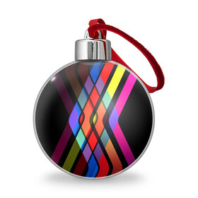Ёлочный шар с принтом Пересечение  в Курске, Пластик | Диаметр: 77 мм | пересечение | полосы | разноцветное | разноцветные | ромб | спектр | спектр света | треугольник | цвета