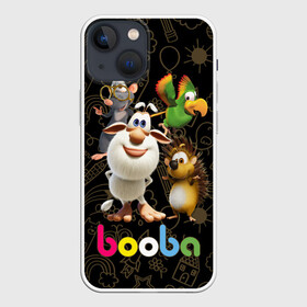 Чехол для iPhone 13 mini с принтом Буба и его друзья в Курске,  |  | anime | booba | brownie | cartoon series | childrens | friends | guga | hedgehog | lula | parrot | rat | spike | аниме | буба | гуга | детский | домовой | друзья | ёж | крыса | мульт   сериал | попугай | спайк