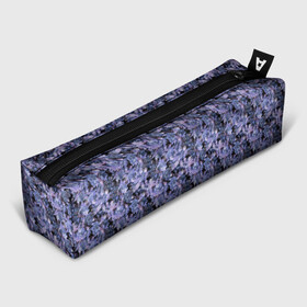 Пенал школьный 3D с принтом Сине-фиолетовый цветочный узор в Курске, 100% полиэстер | плотная ткань, застежка на молнии | однотонный | ретро | синие цветы | темный узор | цветочный узор | цветы