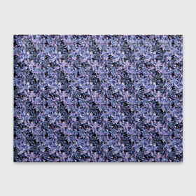 Обложка для студенческого билета с принтом Сине-фиолетовый цветочный узор в Курске, натуральная кожа | Размер: 11*8 см; Печать на всей внешней стороне | однотонный | ретро | синие цветы | темный узор | цветочный узор | цветы