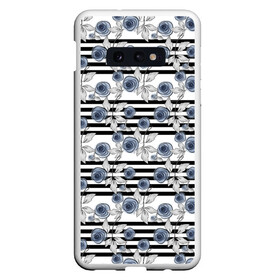 Чехол для Samsung S10E с принтом Акварельный полосатый узор  в Курске, Силикон | Область печати: задняя сторона чехла, без боковых панелей | акварель | акварельные цветы | детский | женский | малышам | модный | цветочный узор | цветы | черный и белый