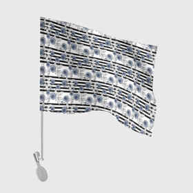Флаг для автомобиля с принтом Акварельный полосатый узор  в Курске, 100% полиэстер | Размер: 30*21 см | акварель | акварельные цветы | детский | женский | малышам | модный | цветочный узор | цветы | черный и белый