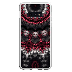 Чехол для Samsung S10E с принтом Красно-черный мозаичный узор  в Курске, Силикон | Область печати: задняя сторона чехла, без боковых панелей | абстрактный | восточный орнамент | калейдоскоп | красный и черный | креативный | модный | мозаика | орнамент | популярный | современный