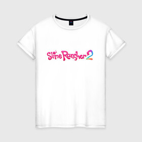 Женская футболка хлопок с принтом Slime Rancher 2  в Курске, 100% хлопок | прямой крой, круглый вырез горловины, длина до линии бедер, слегка спущенное плечо | Тематика изображения на принте: gamer | games | monomi park | slime | иллюстрация | лого
