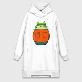 Платье-худи хлопок с принтом Totoro Kyle в Курске,  |  | Тематика изображения на принте: ghibli | japan | nature | neigbor | neighbour | totoro | анимация | аниме | гибли | друг | животные | лес | милый | мир | миядзаки | мой сосед тоторо | мульт | мультфильм | природа | сосед | тоторо | хаяо | хранитель | япония