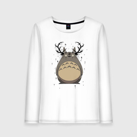 Женский лонгслив хлопок с принтом Totoro Deer в Курске, 100% хлопок |  | deer | ghibli | japan | nature | neigbor | neighbour | totoro | анимация | аниме | гибли | друг | животные | лес | милый | мир | миядзаки | мой сосед тоторо | мульт | мультфильм | олень | природа | сосед | тоторо | хаяо | хранитель