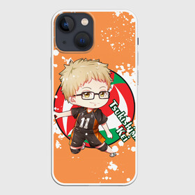 Чехол для iPhone 13 mini с принтом Tsukishima Kei | Haikyu | Волейбол (Z) в Курске,  |  | Тематика изображения на принте: haikuu | haikyu | haikyuu | tsukishima | tsukishima kei | волейбол | спортивная манга | хайку | хайкю