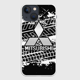 Чехол для iPhone 13 mini с принтом MITSUBISHI СЛЕДЫ ШИН в Курске,  |  | mitsubishi | авто | автомобиль | лого | логотип | митсубиси | митсубиши | текстура