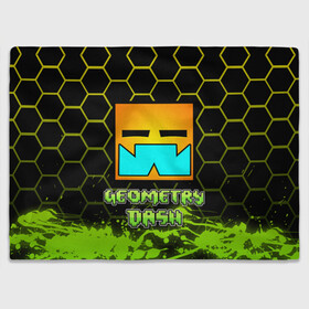 Плед 3D с принтом Geometry Dash (Классика) в Курске, 100% полиэстер | закругленные углы, все края обработаны. Ткань не мнется и не растягивается | Тематика изображения на принте: dash | geometry | geometry dash | геометри десш | квадрат | мобильная игра | шеометри даш