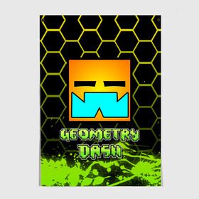 Постер с принтом Geometry Dash (Классика) в Курске, 100% бумага
 | бумага, плотность 150 мг. Матовая, но за счет высокого коэффициента гладкости имеет небольшой блеск и дает на свету блики, но в отличии от глянцевой бумаги не покрыта лаком | dash | geometry | geometry dash | геометри десш | квадрат | мобильная игра | шеометри даш