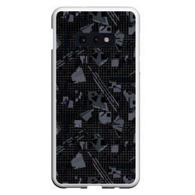 Чехол для Samsung S10E с принтом Темный серый узор мемфис в Курске, Силикон | Область печати: задняя сторона чехла, без боковых панелей | абстрактный | геометрический | детский | клетка | клетчатый узор | линии | мемфис | популярный | современный | темно черный | школьный