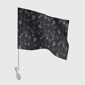 Флаг для автомобиля с принтом Темный серый узор мемфис в Курске, 100% полиэстер | Размер: 30*21 см | абстрактный | геометрический | детский | клетка | клетчатый узор | линии | мемфис | популярный | современный | темно черный | школьный