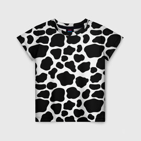 Детская футболка 3D с принтом Пятна Далматинца  в Курске, 100% гипоаллергенный полиэфир | прямой крой, круглый вырез горловины, длина до линии бедер, чуть спущенное плечо, ткань немного тянется | 101 далматинец | dalmations | далматин | мраморный окрас | черно белые пятна | черное на белом