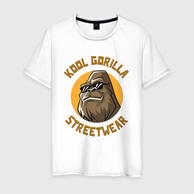 Мужская футболка хлопок с принтом Koll Gorilla Streetwear в Курске, 100% хлопок | прямой крой, круглый вырез горловины, длина до линии бедер, слегка спущенное плечо. | gorilla | koll gorilla | streetwear | горилла | обезьяна