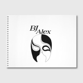 Альбом для рисования с принтом Маска BJ Alex в Курске, 100% бумага
 | матовая бумага, плотность 200 мг. | alex | bj | bj alex | алекс | ан джи вон | аниме | дживон | маска | сенен ай | стример