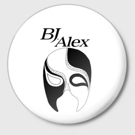 Значок с принтом Маска BJ Alex в Курске,  металл | круглая форма, металлическая застежка в виде булавки | alex | bj | bj alex | алекс | ан джи вон | аниме | дживон | маска | сенен ай | стример