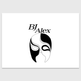 Поздравительная открытка с принтом Маска BJ Alex в Курске, 100% бумага | плотность бумаги 280 г/м2, матовая, на обратной стороне линовка и место для марки
 | alex | bj | bj alex | алекс | ан джи вон | аниме | дживон | маска | сенен ай | стример