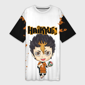 Платье-футболка 3D с принтом Юу Нишиноя | Nishinoya Yu (Z) в Курске,  |  | haikuu | haikyu | haikyuu | nishinoya yu | волейбол | нишиноя | спортивная манга | хайку | хайкю | юу нишиноя