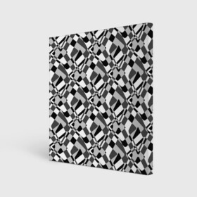 Холст квадратный с принтом Черно-белый абстрактный узор в Курске, 100% ПВХ |  | абстрактный | геометрический | модный | молодежный | монохромный | простой | черный и белый