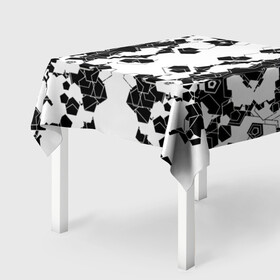 Скатерть 3D с принтом пятиугольники абстракция в Курске, 100% полиэстер (ткань не мнется и не растягивается) | Размер: 150*150 см | абстракция | геометрия | пятиугольники | симметрия | чёрно белое