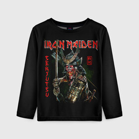 Детский лонгслив 3D с принтом Iron Maiden, Senjutsu в Курске, 100% полиэстер | длинные рукава, круглый вырез горловины, полуприлегающий силуэт
 | iron maiden | senjutsu | айрон мейден | группы | музыка | рок | самурпй | хеви метал | череп