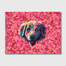 Альбом для рисования с принтом Радужный пёс в Курске, 100% бумага
 | матовая бумага, плотность 200 мг. | Тематика изображения на принте: animal | dog | звери | пёс | пёсель | радужный | собака | собакен