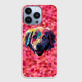 Чехол для iPhone 13 Pro с принтом Радужный пёсель в Курске,  |  | Тематика изображения на принте: animal | dog | звери | пёс | пёсель | радужный | собака | собакен