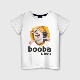Детская футболка хлопок с принтом Буба и Лола в Курске, 100% хлопок | круглый вырез горловины, полуприлегающий силуэт, длина до линии бедер | booba | loola | буба | домовой | крыса | лола