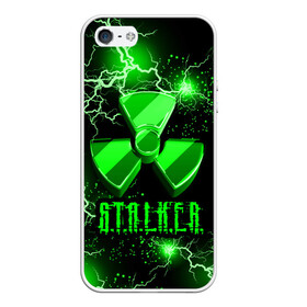 Чехол для iPhone 5/5S матовый с принтом S.T.A.L.K.E.R.  NEON МОЛНИЯ в Курске, Силикон | Область печати: задняя сторона чехла, без боковых панелей | game | stalker | stalker 2 | зона | игра | неон | радиация | сталкер | сталкер 2 | чернобыль