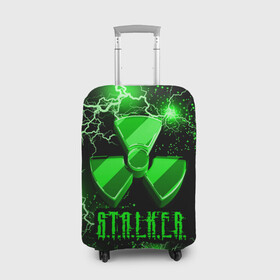 Чехол для чемодана 3D с принтом S.T.A.L.K.E.R.  NEON МОЛНИЯ в Курске, 86% полиэфир, 14% спандекс | двустороннее нанесение принта, прорези для ручек и колес | game | stalker | stalker 2 | зона | игра | неон | радиация | сталкер | сталкер 2 | чернобыль