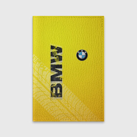 Обложка для паспорта матовая кожа с принтом BMW СЛЕДЫ ШИН | БМВ в Курске, натуральная матовая кожа | размер 19,3 х 13,7 см; прозрачные пластиковые крепления | Тематика изображения на принте: bmw | авто | автомобиль | бмв | логотип | марка | машина | надпись | текстура