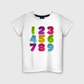 Детская футболка хлопок с принтом цифры в Курске, 100% хлопок | круглый вырез горловины, полуприлегающий силуэт, длина до линии бедер | биржа | дети | математика | таблица | ученик | учитель | цена | цифры | число | школа