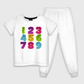 Детская пижама хлопок с принтом цифры в Курске, 100% хлопок |  брюки и футболка прямого кроя, без карманов, на брюках мягкая резинка на поясе и по низу штанин
 | биржа | дети | математика | таблица | ученик | учитель | цена | цифры | число | школа