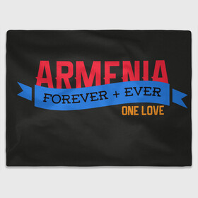 Плед 3D с принтом Armenia one love в Курске, 100% полиэстер | закругленные углы, все края обработаны. Ткань не мнется и не растягивается | armenia | logo | армения | армян | армяни | герб | лев и орел | лого | символ | флаг | флаг и герб армении