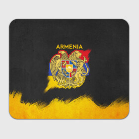 Коврик для мышки прямоугольный с принтом Yellow and Black Armenia в Курске, натуральный каучук | размер 230 х 185 мм; запечатка лицевой стороны | armenia | logo | армения | армян | армяни | герб | лев и орел | лого | символ | флаг | флаг и герб армении
