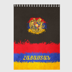 Скетчбук с принтом Flag of Armenia в Курске, 100% бумага
 | 48 листов, плотность листов — 100 г/м2, плотность картонной обложки — 250 г/м2. Листы скреплены сверху удобной пружинной спиралью | armenia | logo | армения | армян | армяни | герб | лев и орел | лого | символ | флаг | флаг и герб армении